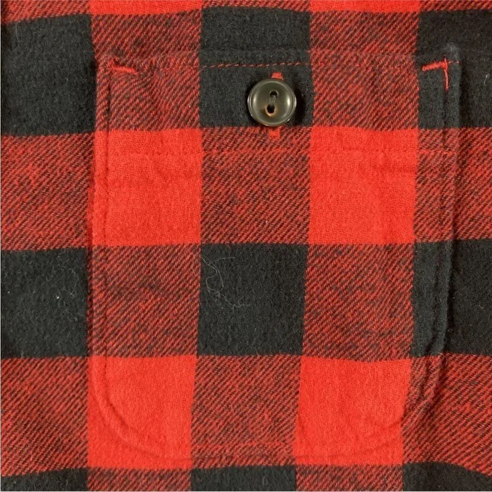 Gap Kids Red Buffalo Plaid Long Sleeve Button Down Flannel Shirt Size L